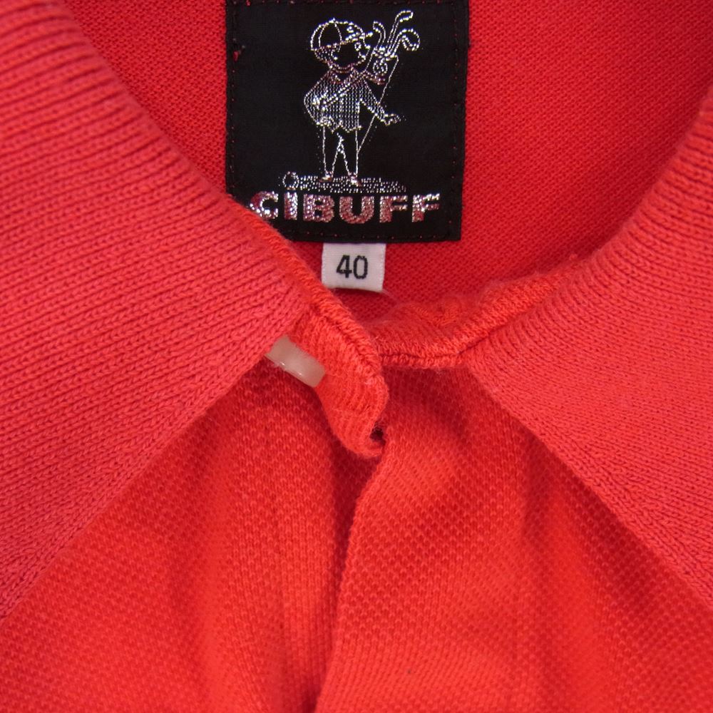EVISU エヴィス ゴルフ フル ボタン 半袖 ポロ シャツ レッド系 40【中古】