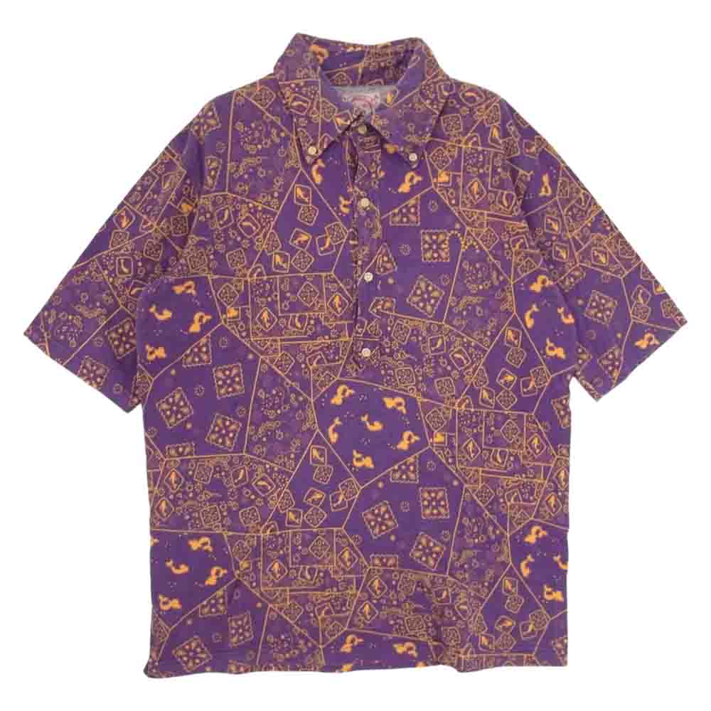 EVISU エヴィス 総柄 プルオーバー カットソー 半袖 シャツ パープル系 2【中古】