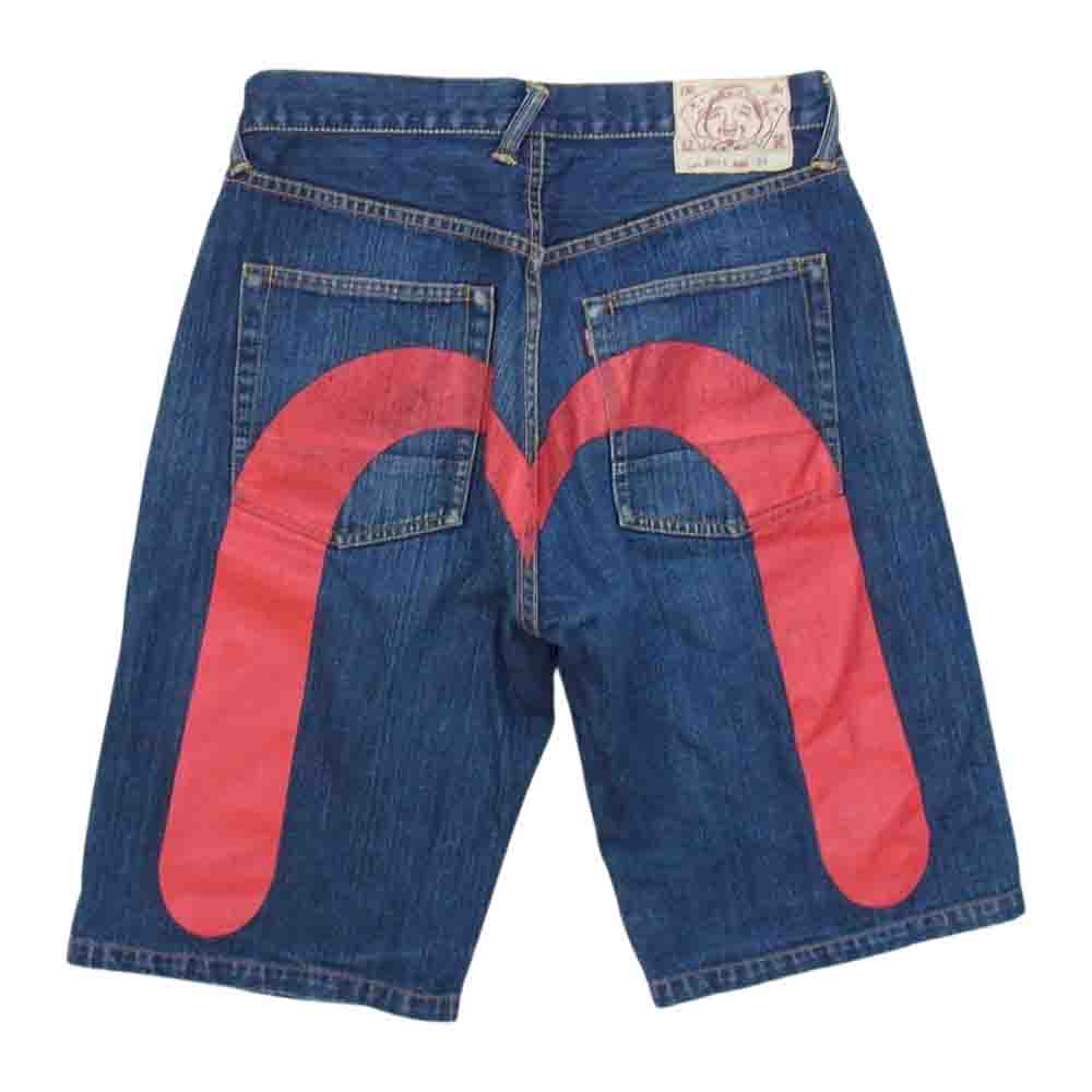 EVISU エヴィス 2001 大黒 カモメ ペイント ショーツ インディゴブルー系 34【中古】