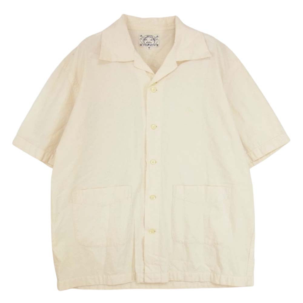 EVISU エヴィス 半袖 オープンカラー シャツ オフホワイト系 40【中古】