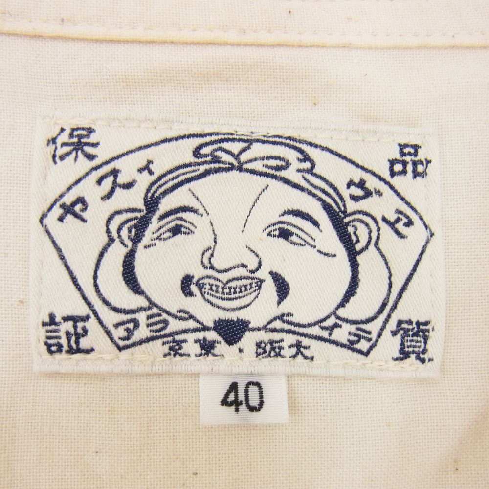 EVISU エヴィス 半袖 オープンカラー シャツ オフホワイト系 40【中古】