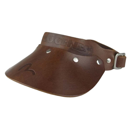 EVISU エヴィス レザー サンバイザー キャップ ブラウン系【中古】
