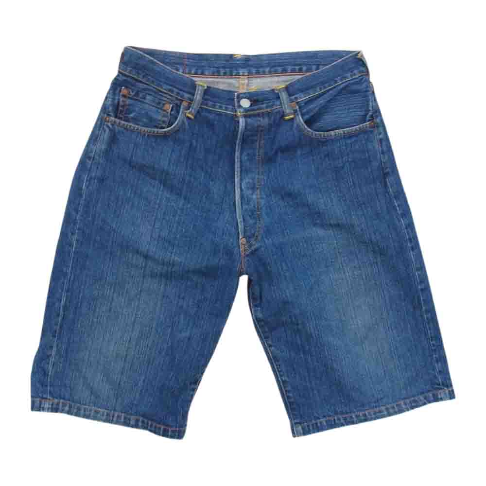 EVISU エヴィス 2001 カモメ ペイント デニム ショーツ インディゴブルー系 34【中古】