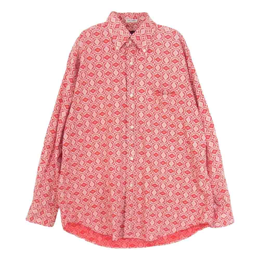 EVISU エヴィス 家紋 総柄 長袖 シャツ レッド系 40【中古】