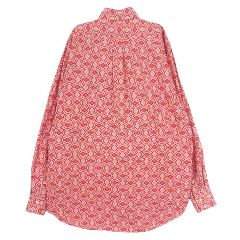 EVISU エヴィス 家紋 総柄 長袖 シャツ レッド系 40【中古】