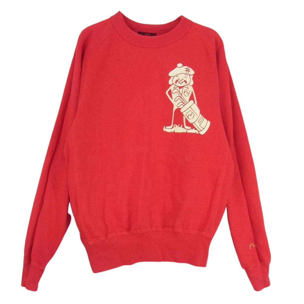 EVISU エヴィス ゴルフ プリント スウェット レッド系 40【中古】