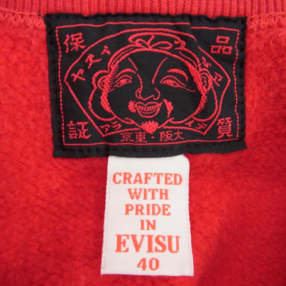 EVISU エヴィス ゴルフ プリント スウェット レッド系 40【中古】