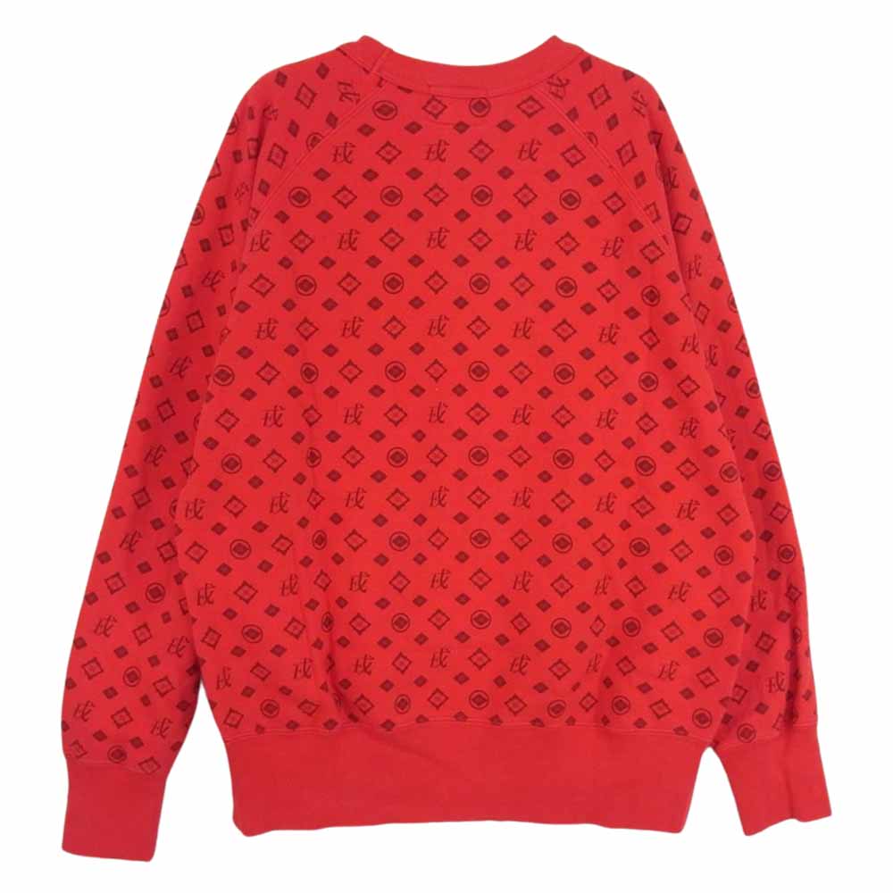 EVISU エヴィス 前V 総柄 スウェット レッド系 40【中古】