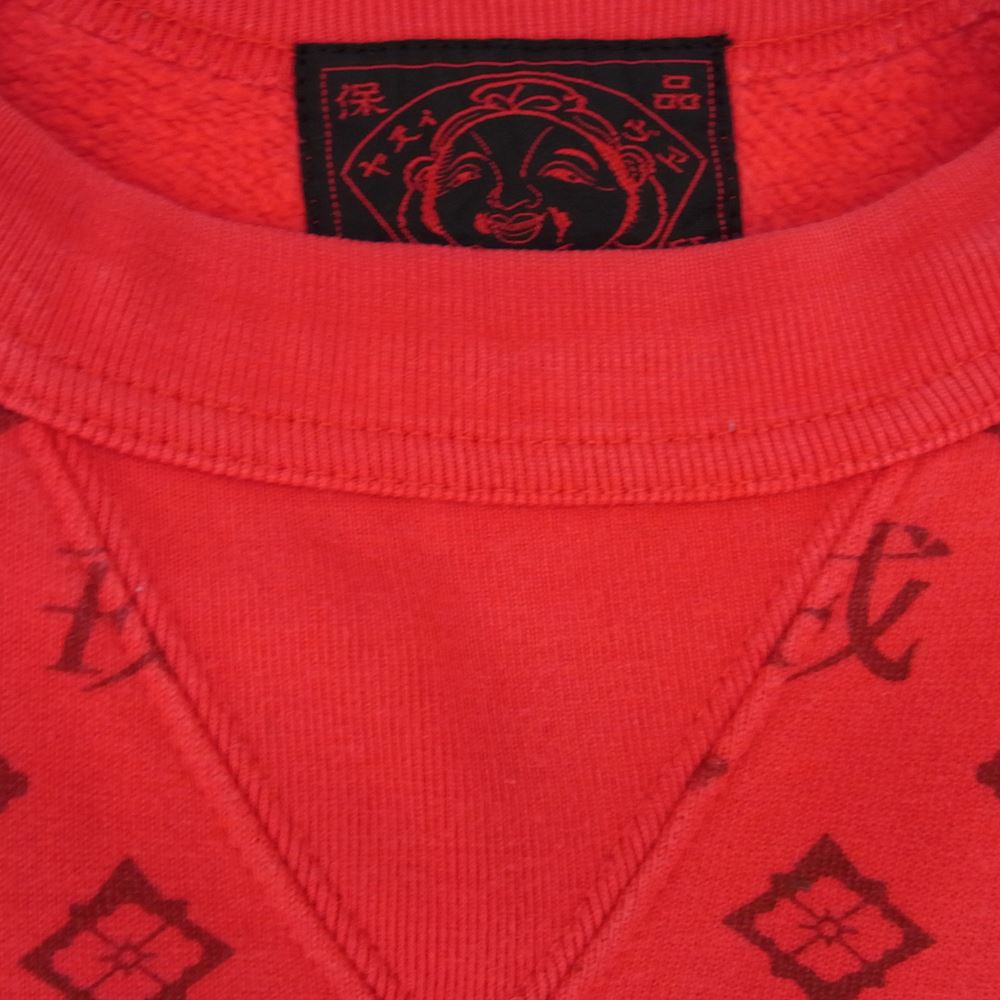EVISU エヴィス 前V 総柄 スウェット レッド系 40【中古】