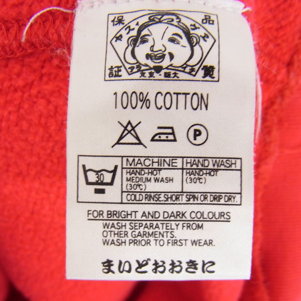 EVISU エヴィス 前V 総柄 スウェット レッド系 40【中古】