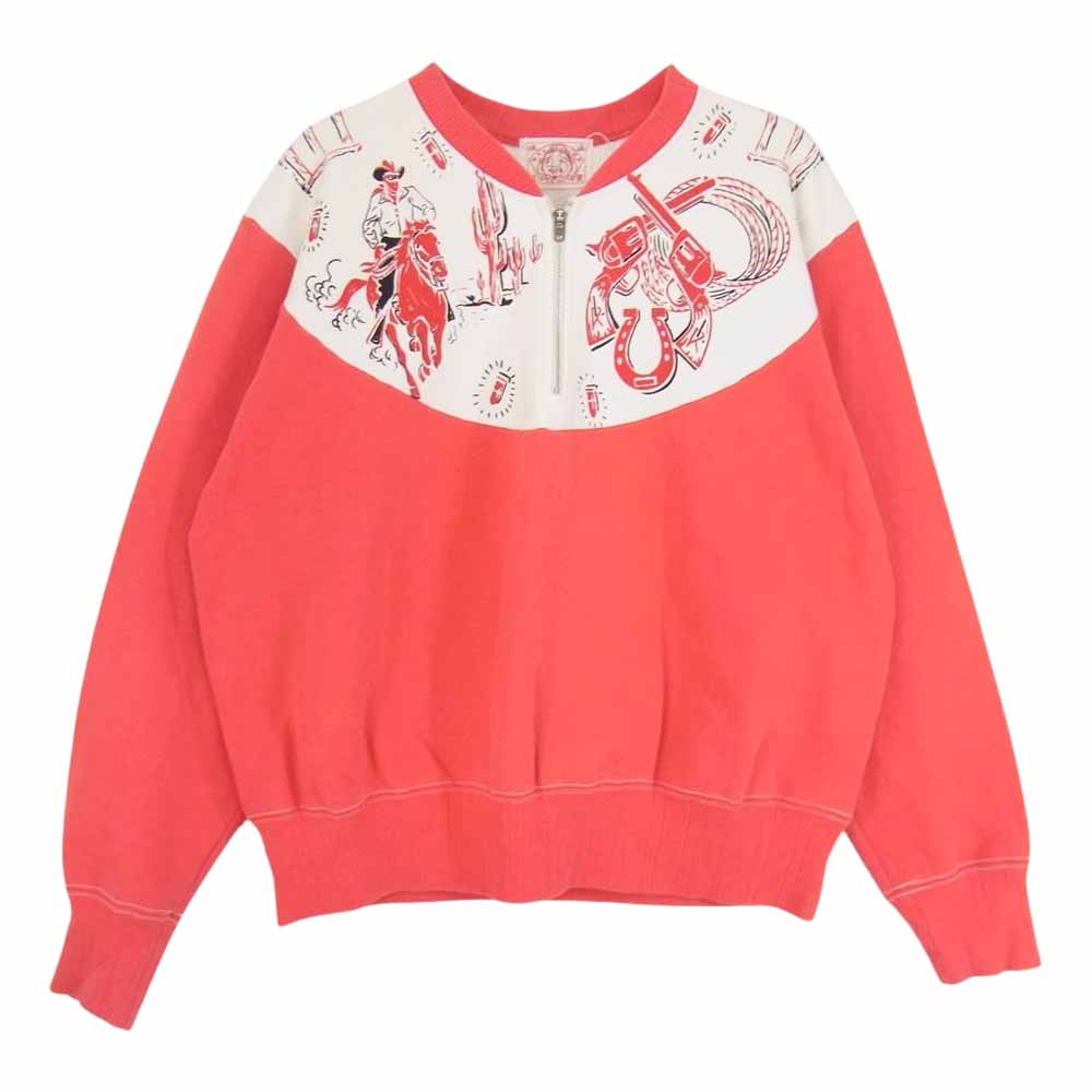 EVISU エヴィス ハーフジップ スウェット レッド系 40【中古】