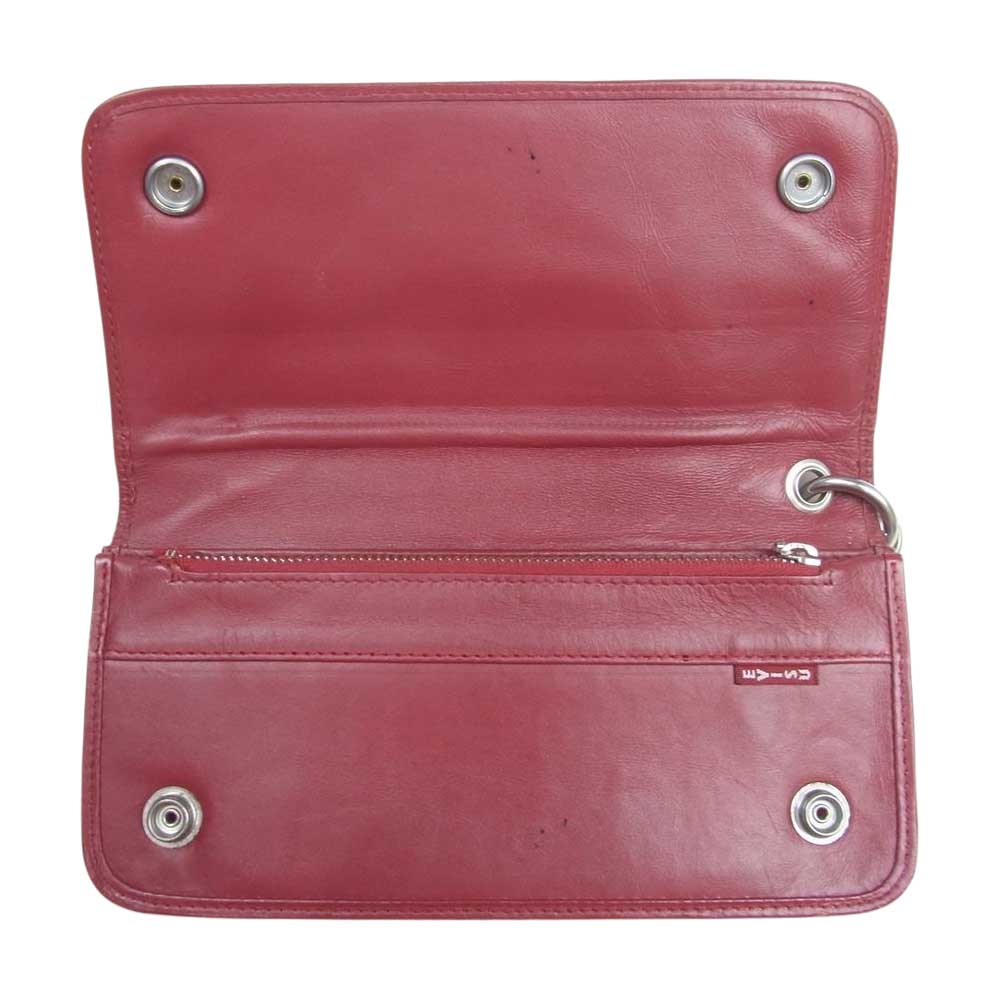 EVISU エヴィス ウオレットチェーン付 ロングウォレット 長財布 レッド