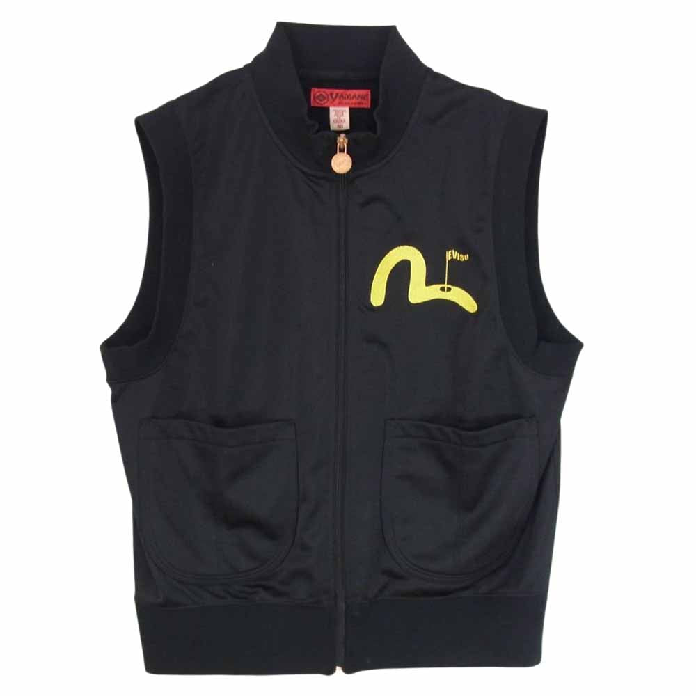 EVISU エヴィス ナイロン ジャージ ゴルフ ベスト ブラック系 40【中古】