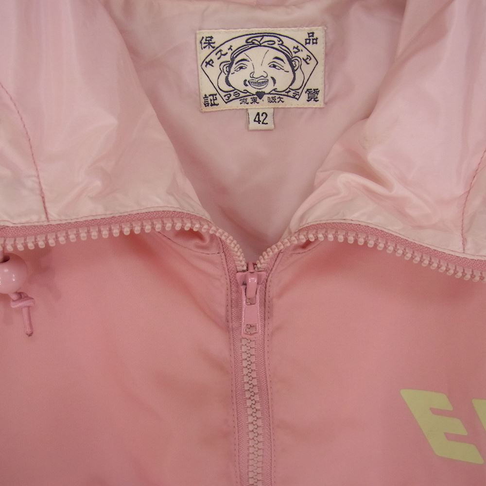 EVISU エヴィス ナイロン フルジップ パーカー ジャケット バック カモメロゴ ピンク系 42【中古】
