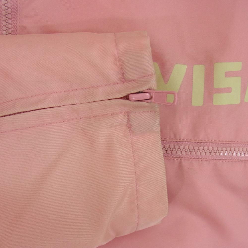 EVISU エヴィス ナイロン フルジップ パーカー ジャケット バック カモメロゴ ピンク系 42【中古】