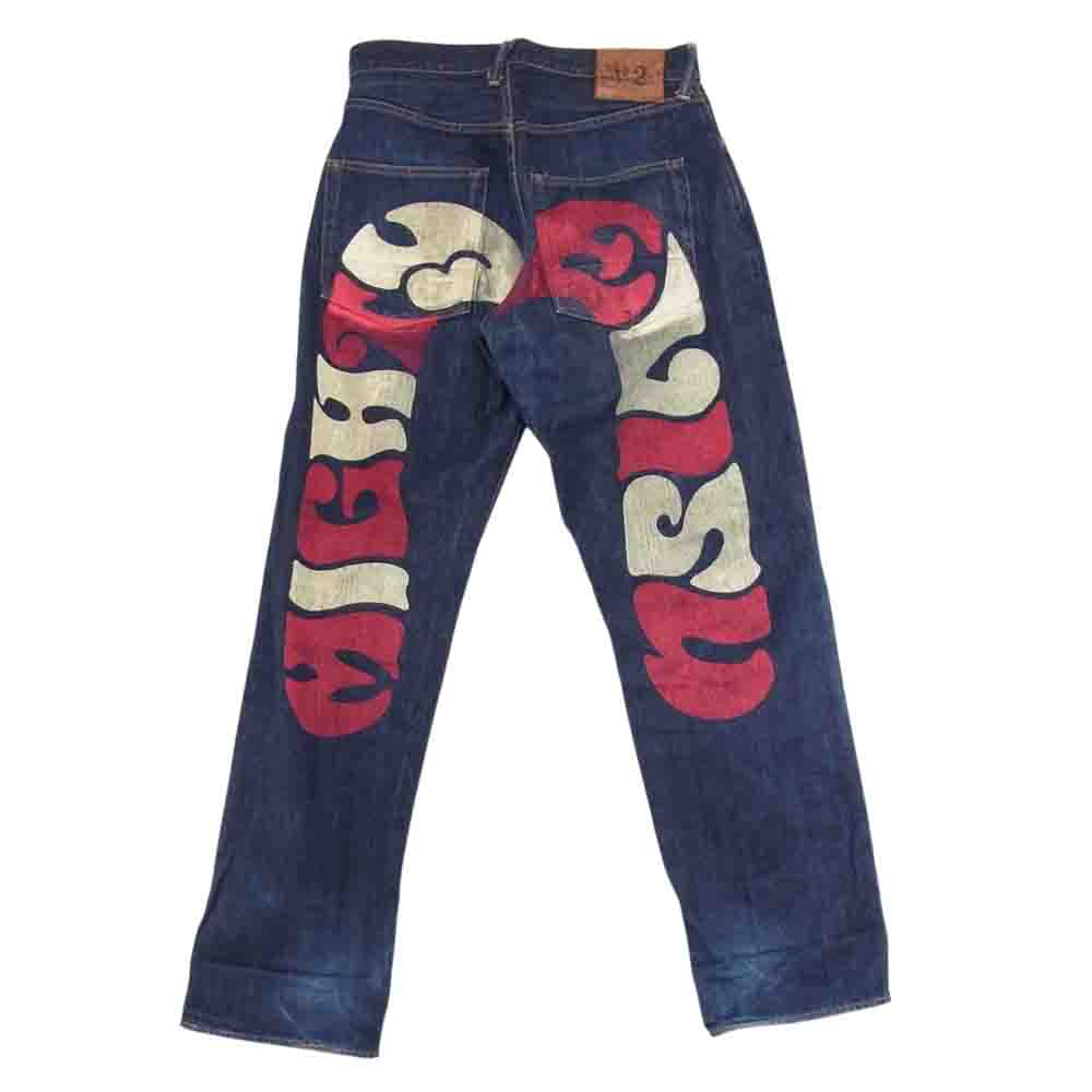 EVISU エヴィス 2001 No2 大黒カモメ 紅白 セルビッチ デニム パンツ インディゴブルー系 34【中古】