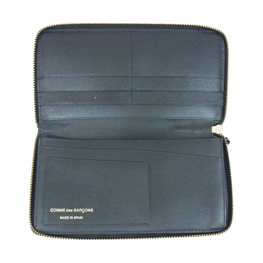 COMME des GARCONS コムデギャルソン 千鳥柄 ラウンド 長財布 ブラック系【極上美品】【中古】