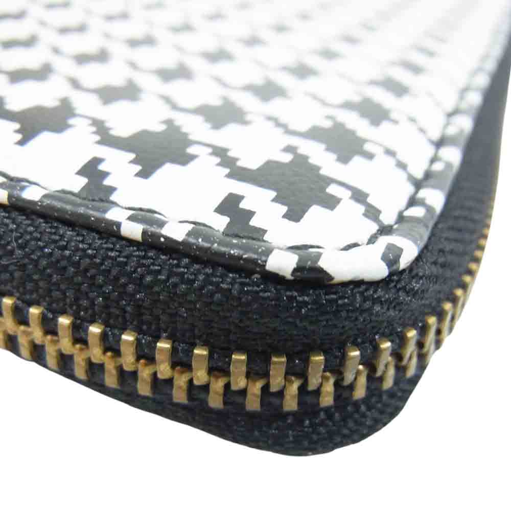 COMME des GARCONS コムデギャルソン 千鳥柄 ラウンド 長財布 ブラック系【極上美品】【中古】