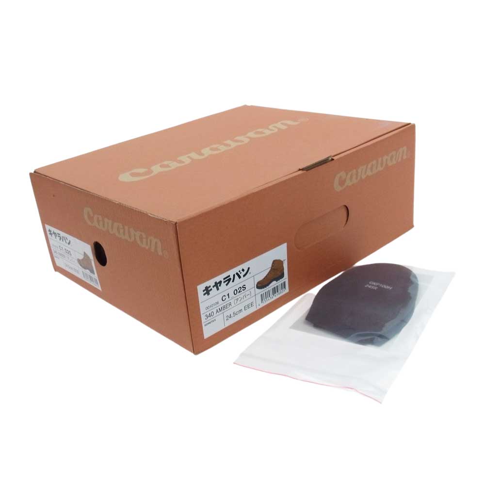 キャラバン C1-02S 340 AMBER アンバー トレッキング シューズ ブラウン系 24.5cm【新古品】【未使用】【中古】