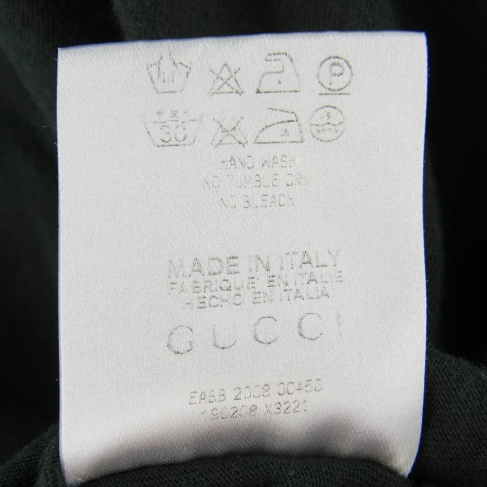 GUCCI グッチ 190208 X3221 胸ロゴ刺繍 長袖 クルーネック Tシャツ カットソー グリーン系 L【中古】