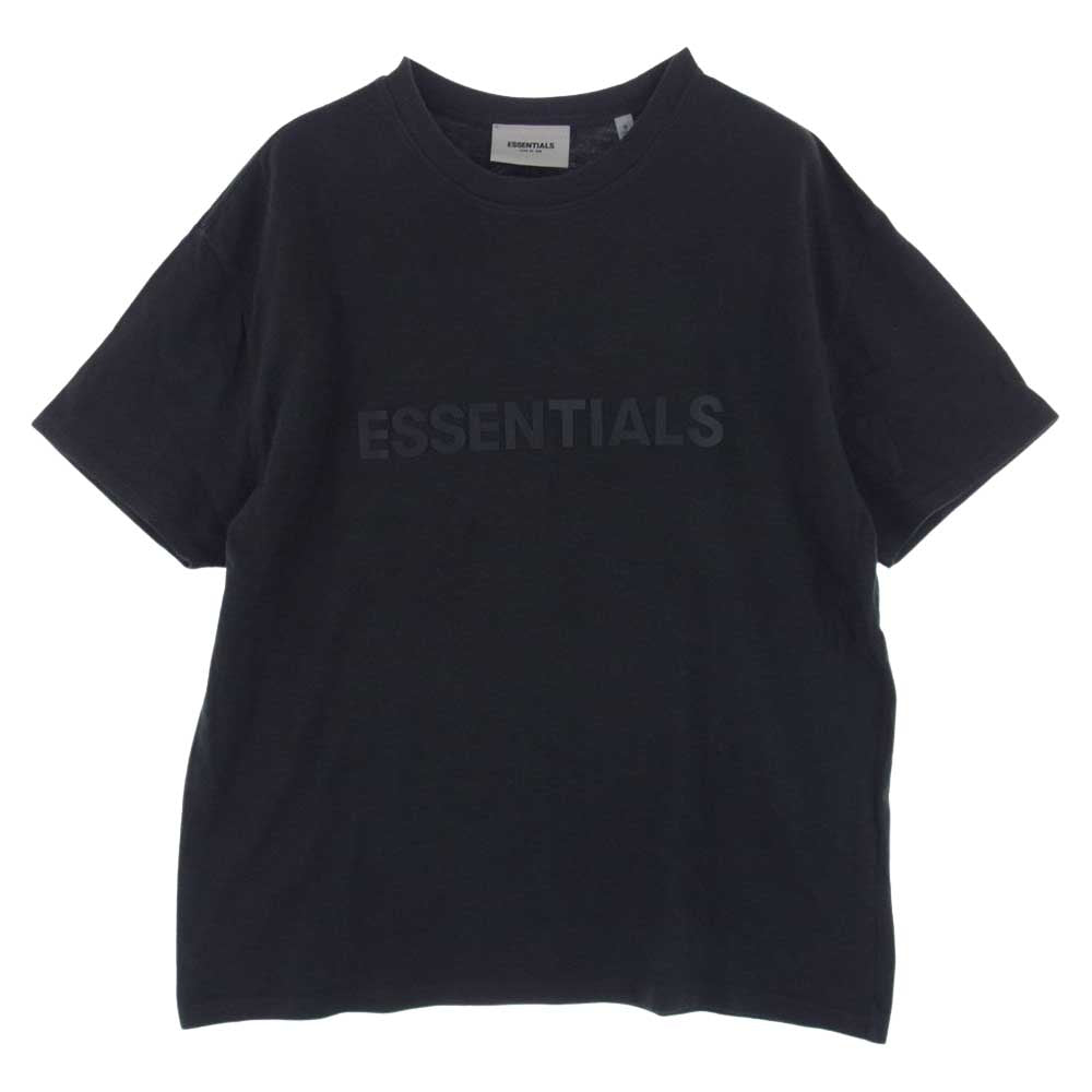 FEAR OF GOD フィアオブゴッド ESSENTIALS エッセンシャルズ フロント ラバー ロゴ  ブラック系 S【中古】