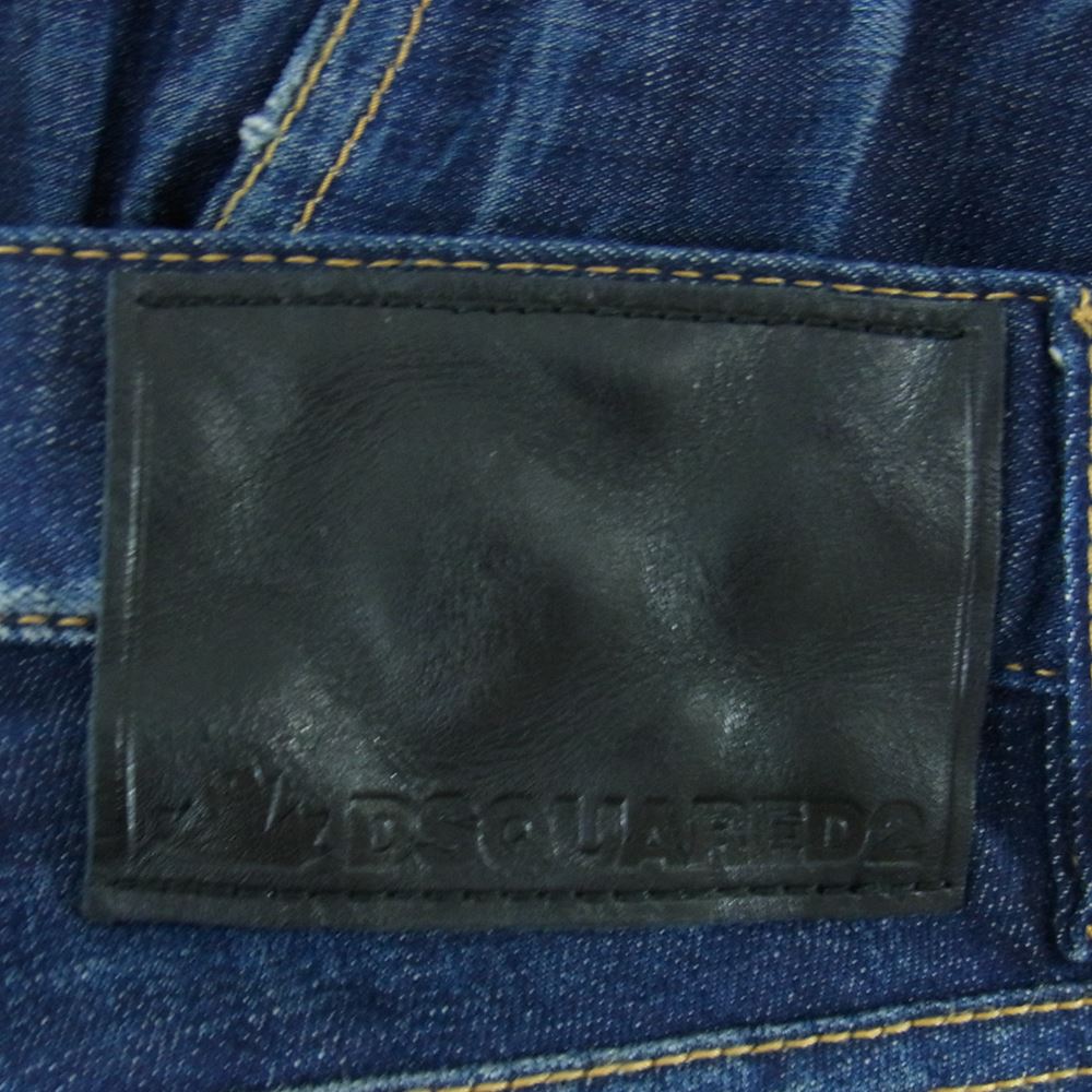DSQUARED2 ディースクエアード S47LB0505 S30342 Tidy Biker Jean キーリング付き ダメージ 加工 スキニー デニム パンツ インディゴブルー系 50【中古】