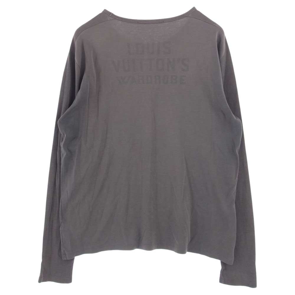 LOUIS VUITTON ルイ・ヴィトン 袖サーマル切替 長袖 Tシャツ カットソー チャコール系 XL【中古】