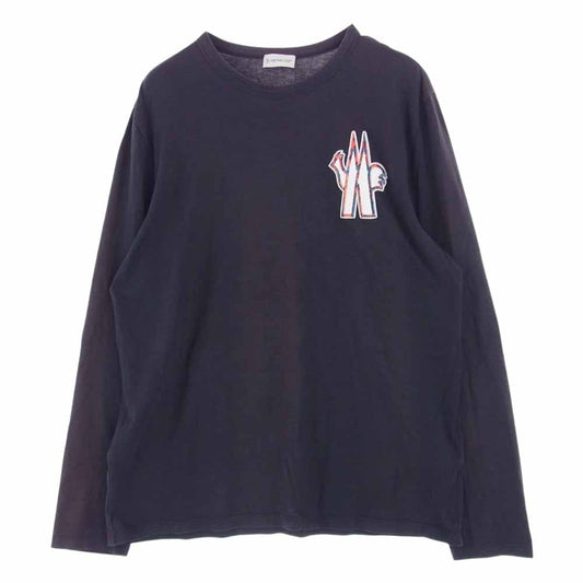 MONCLER モンクレール MAGLIA T-SHIRT ワッペン ロゴ 長袖 Tシャツ チャコール系 XL【中古】