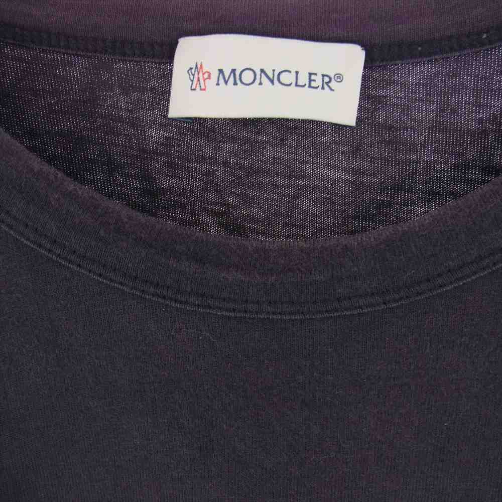 MONCLER モンクレール MAGLIA T-SHIRT ワッペン ロゴ 長袖 Tシャツ チャコール系 XL【中古】