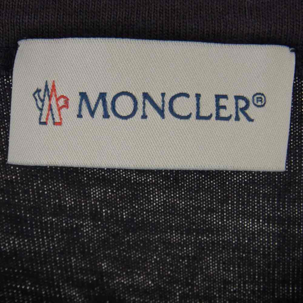MONCLER モンクレール MAGLIA T-SHIRT ワッペン ロゴ 長袖 Tシャツ チャコール系 XL【中古】