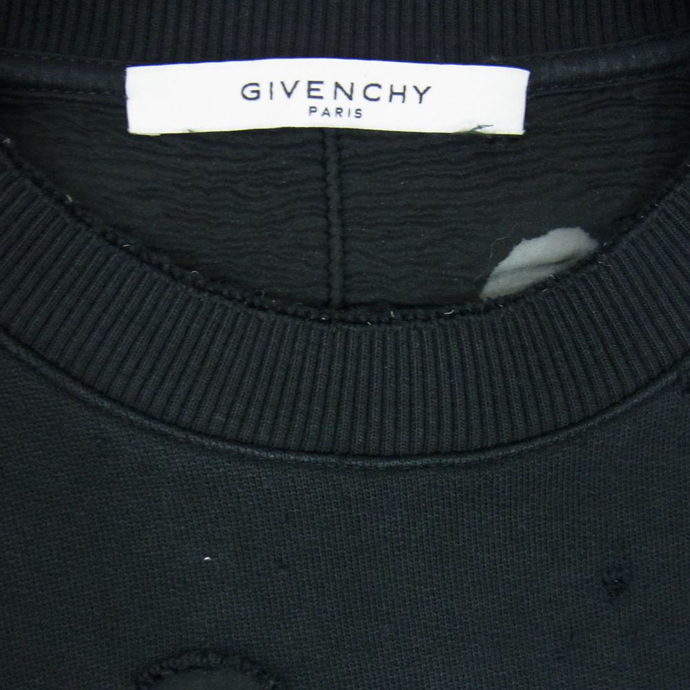 GIVENCHY ジバンシィ 16SS 16P7705485 デストロイ ダメージ クラッシュ 加工 ロゴ スウェット ブラック系 S【中古】