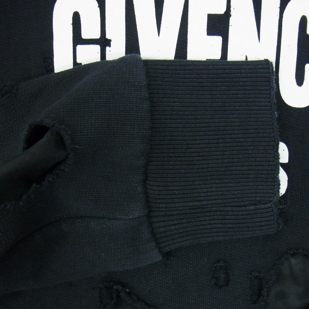 GIVENCHY ジバンシィ 16SS 16P7705485 デストロイ ダメージ クラッシュ 加工 ロゴ スウェット ブラック系 S【中古】