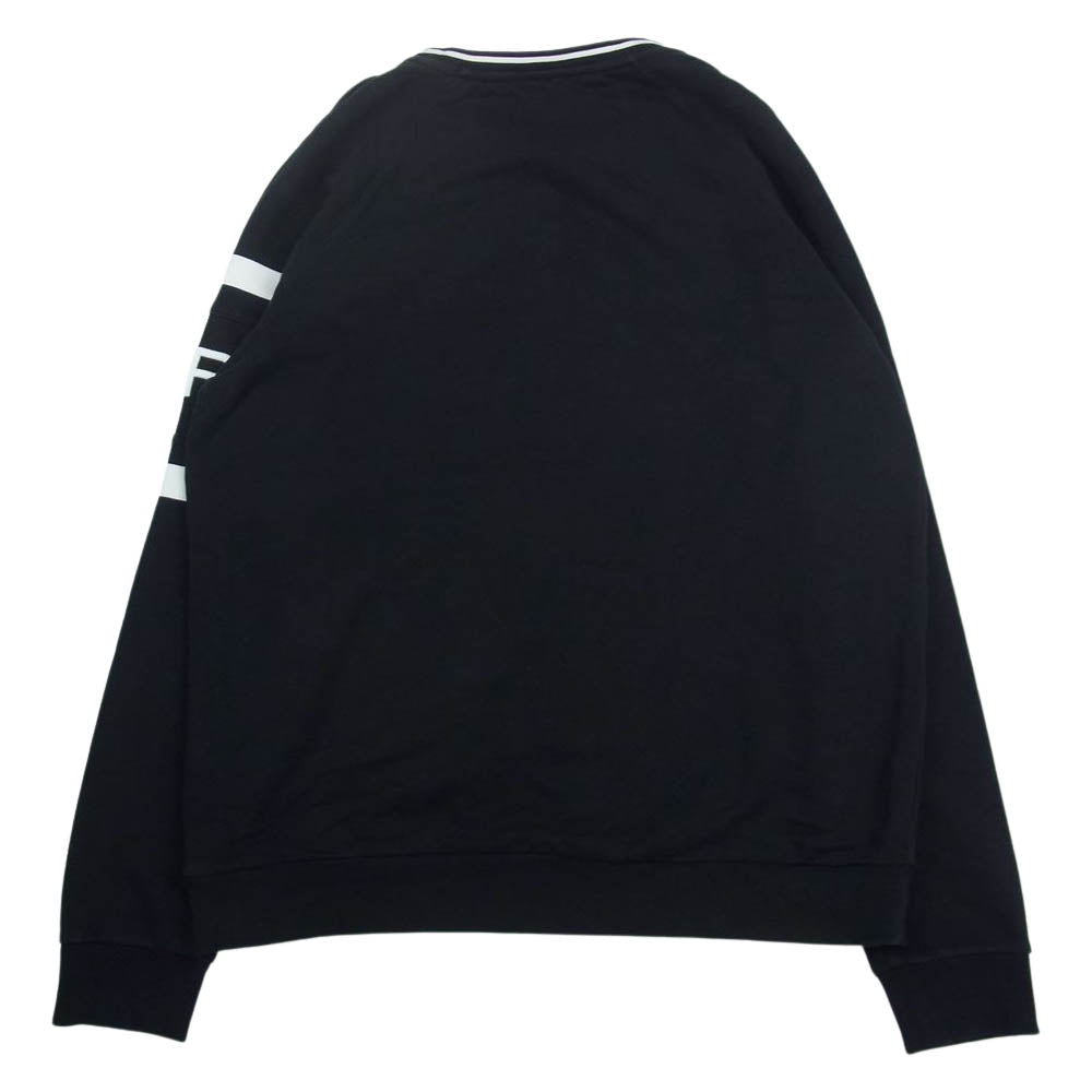 GIVENCHY ジバンシィ 19AW BMJ0383Y3P Embroidered Striped Loopback ロゴ刺繍 クルーネック スウェット  ブラック系 XL【中古】