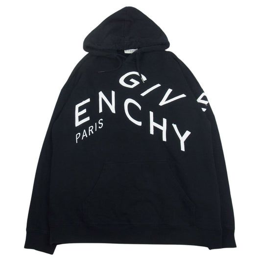 GIVENCHY ジバンシィ BMJ07G30AF ロゴ  刺繍 スウェット プルオーバー ブラック系 XXL【中古】