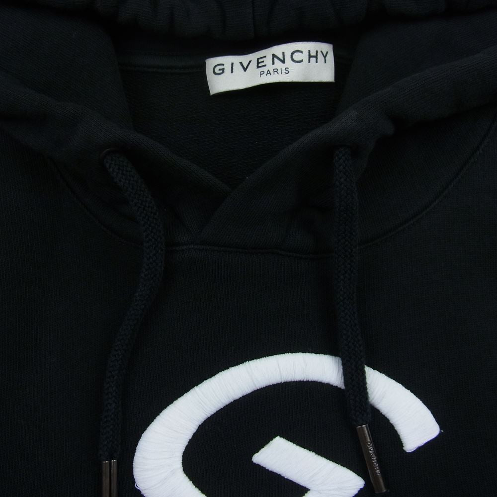 GIVENCHY ジバンシィ BMJ07G30AF ロゴ  刺繍 スウェット プルオーバー ブラック系 XXL【中古】