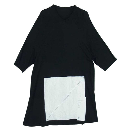 ニルズ JULIUS ユリウス 24th of AUGUST 別注 フロントプリント ラグラン 半袖 ロング カットソー Tシャツ ブラック系 サイズ表記無【中古】