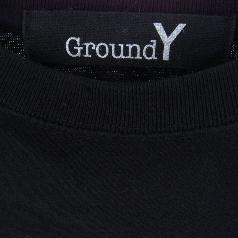 Yohji Yamamoto ヨウジヤマモト 18SS GD-T36-071 Mirrored YY Graphic 5.6 oz Long Sleeve 反転ロゴプリント 長袖 カットソー Tシャツ ブラック系 3【中古】