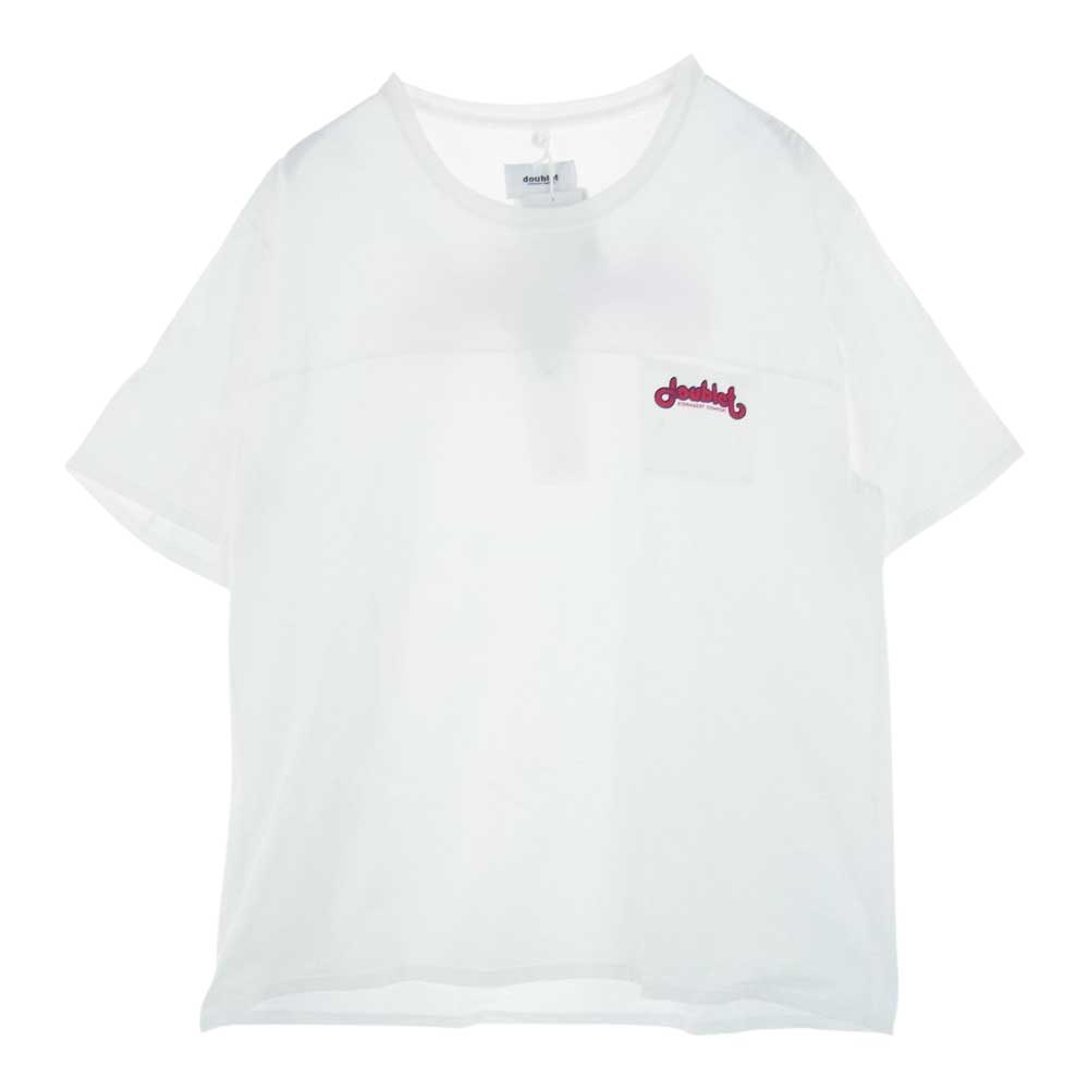 ダブレット WISM ウィズム別注 20AW 20AW68WM05 FAMI T-Shirt ロゴプリント クルーネック 半袖 Tシャツ ホワイト ホワイト系 XL【中古】