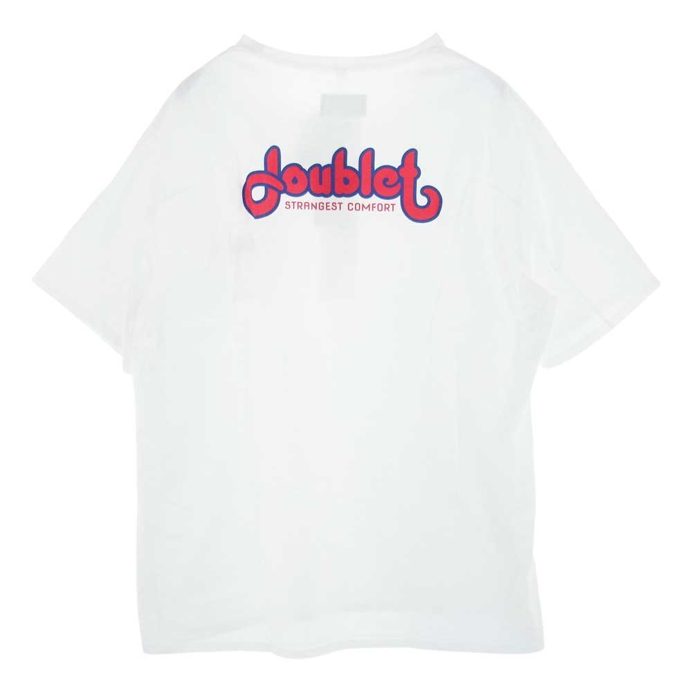ダブレット WISM ウィズム別注 20AW 20AW68WM05 FAMI T-Shirt ロゴプリント クルーネック 半袖 Tシャツ ホワイト ホワイト系 XL【中古】