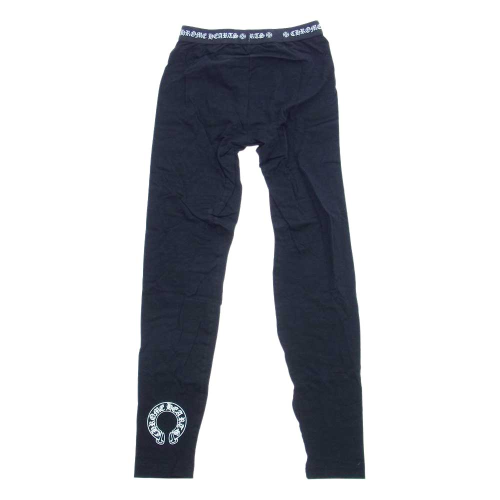 CHROME HEARTS クロムハーツ（原本無） ホースシュー プリント レギンス スパッツ ブラック系 S【新古品】【未使用】【中古】