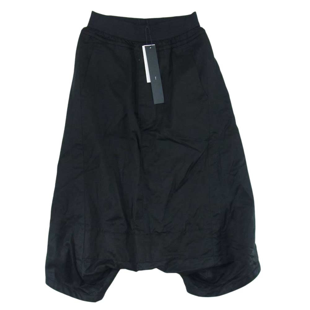 JULIUS ユリウス 14AW 14FW glitch グリッチ期 477PAM6 Drp Crotch Short ラチネ織り サルエル オーバークロッチパンツ ブラック系 1【中古】