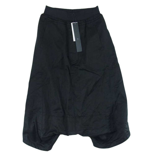 JULIUS ユリウス 14AW 14FW glitch グリッチ期 477PAM6 Drp Crotch Short ラチネ織り サルエル オーバークロッチパンツ ブラック系 1【中古】