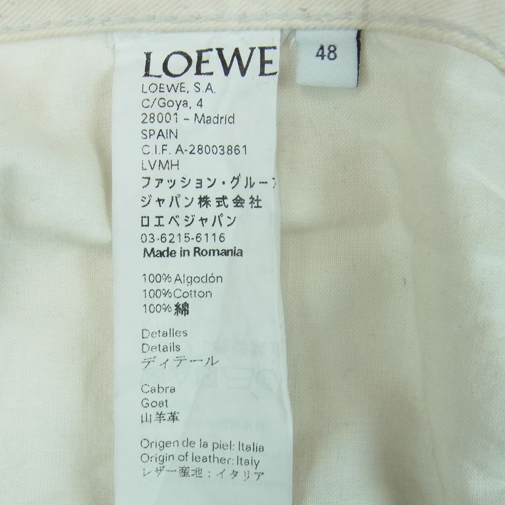 LOEWE ロエベ 19SS H2192300IB タイダイ染め ボタンフライ デニム パンツ イタリア製 オフホワイト系 ブラック系 イエロー系 48【中古】