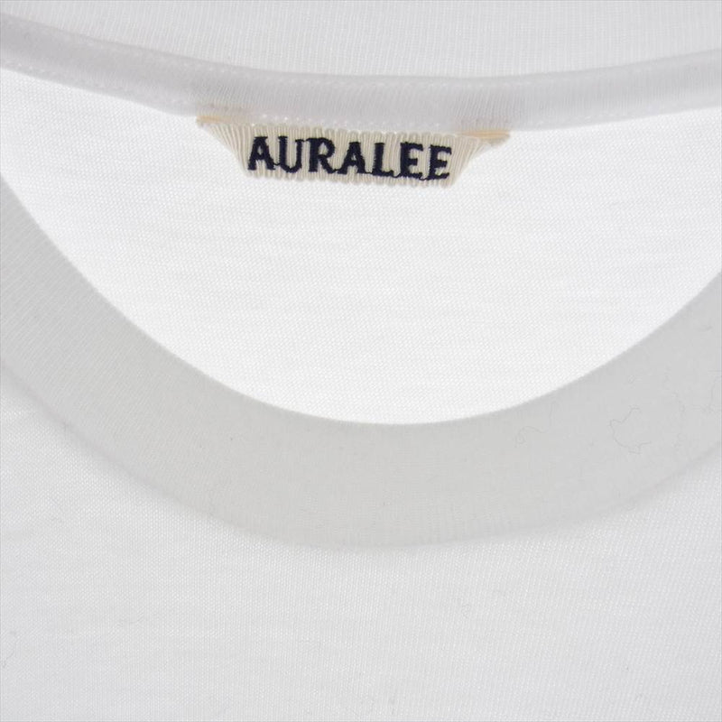 AURALEE オーラリー A00T01ST SEAMLESS CREW NECK TEE シームレス クルーネック 半袖 Tシャツ ホワイト系 5【中古】