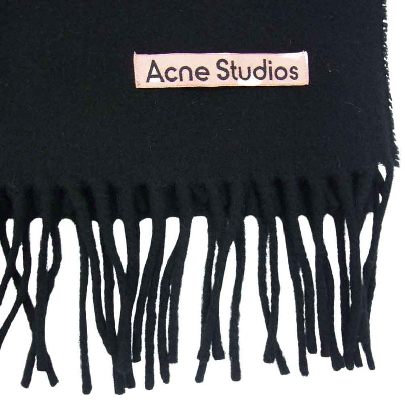Acne Studios マフラー ウール ブラック ロゴ