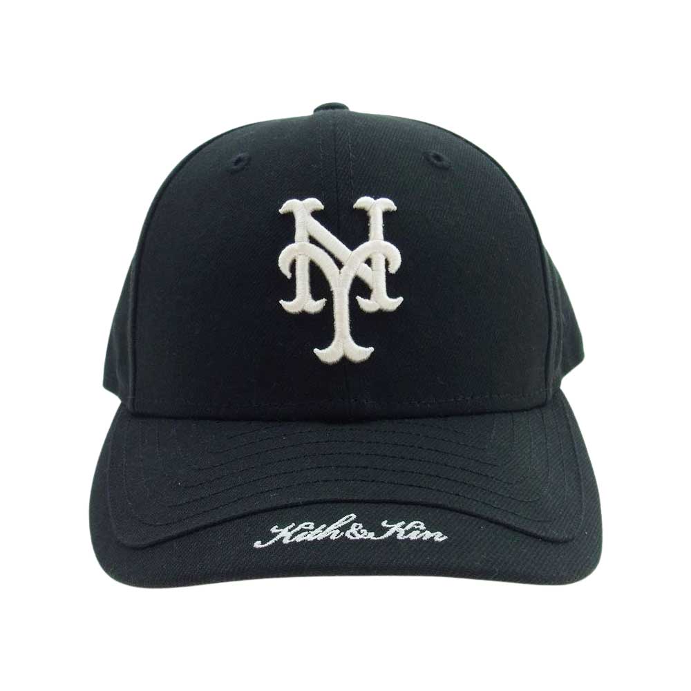 キス × New Era ニューエラ NY METS ニューヨーク メッツ キャップ ブラック系 59.6㎝【中古】