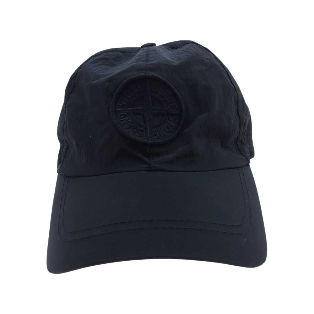STONE ISLAND ストーンアイランド 刺繍 ロゴ ナイロン キャップ ブラック系【中古】