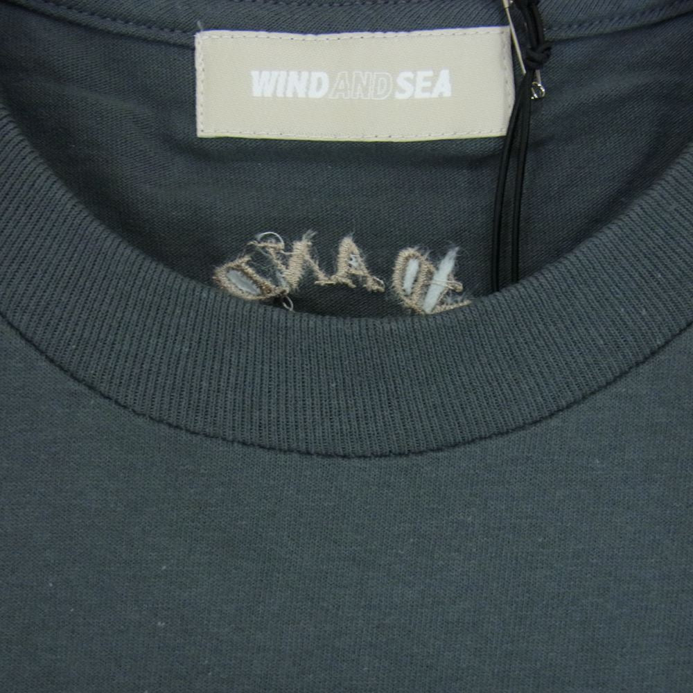 WIND AND SEA ウィンダンシー WDS-CS-268 W&S SLIDE T-SHIRT ロゴ プリント 半袖 Tシャツ チャコール系 L【美品】【中古】