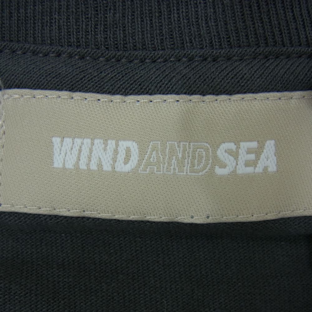 WIND AND SEA ウィンダンシー WDS-CS-268 W&S SLIDE T-SHIRT ロゴ プリント 半袖 Tシャツ チャコール系 L【美品】【中古】
