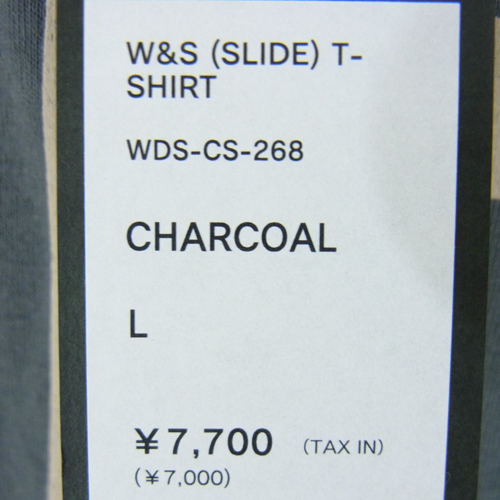 WIND AND SEA ウィンダンシー WDS-CS-268 W&S SLIDE T-SHIRT ロゴ プリント 半袖 Tシャツ チャコール系 L【美品】【中古】